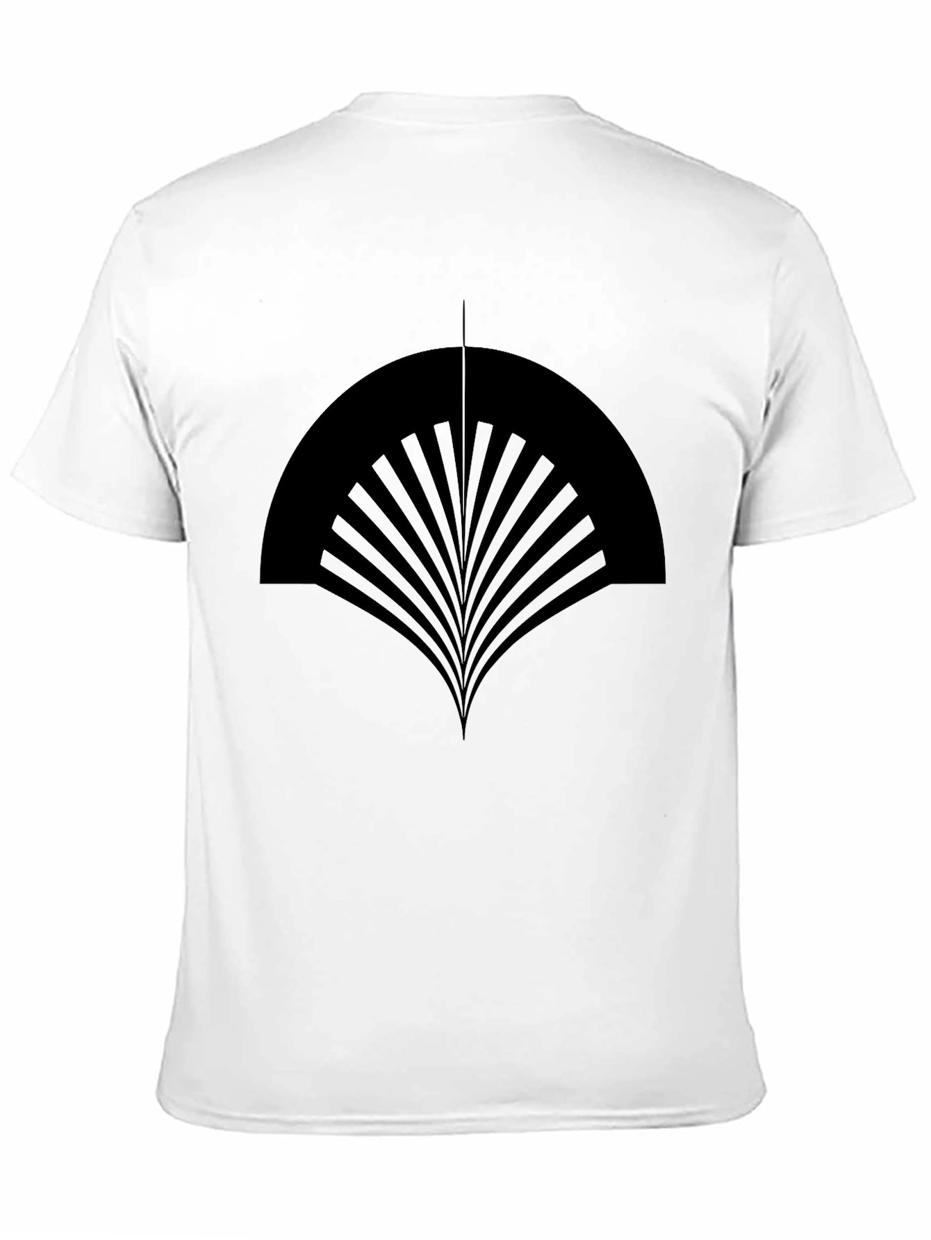 Abstract Fan Design Black T-Shirt