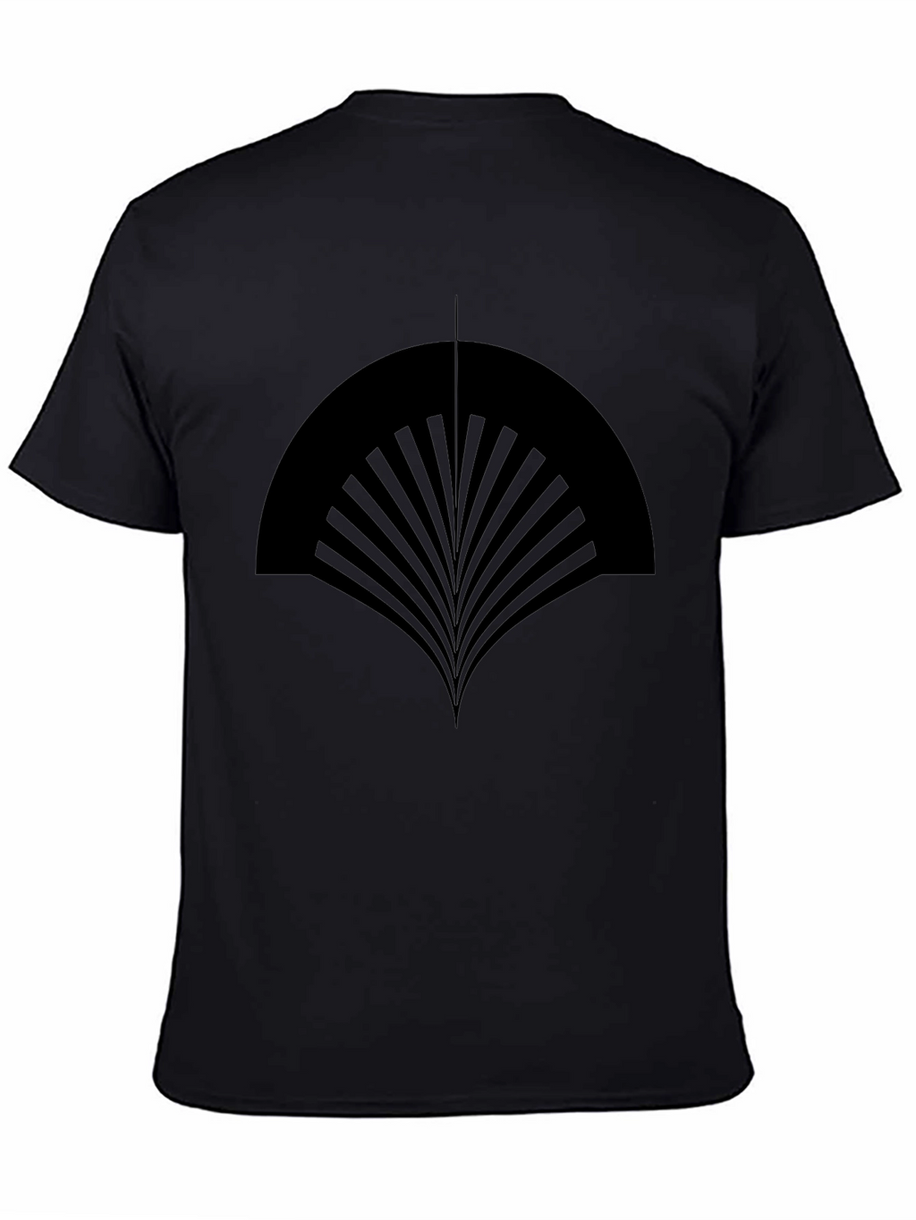 Abstract Fan Design Black T-Shirt