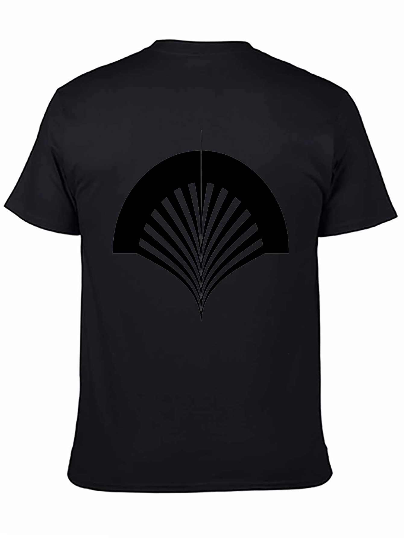 Abstract Fan Design Black T-Shirt