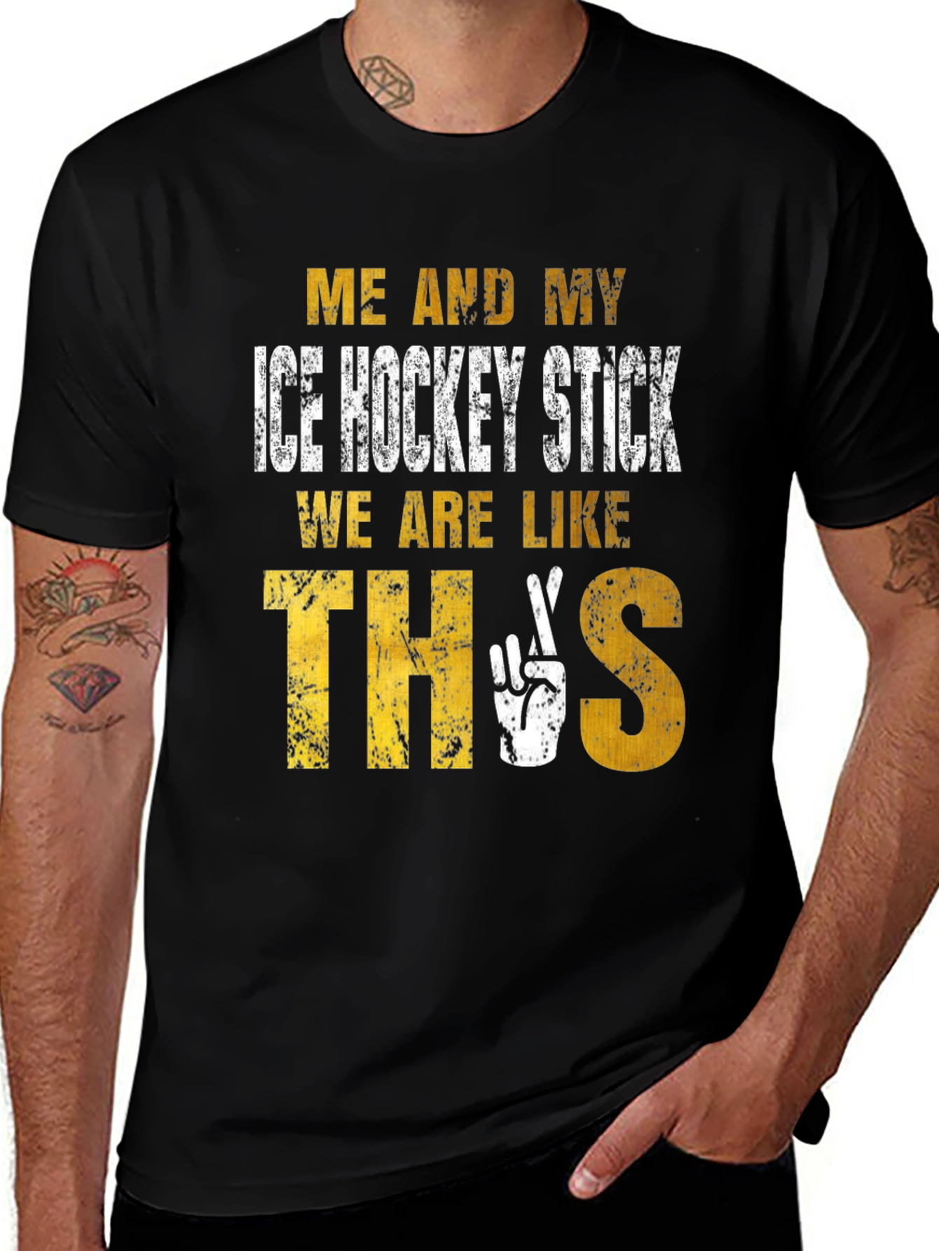 Ice Hockey Stick T-Shirt - Me and My Stick Are Like This