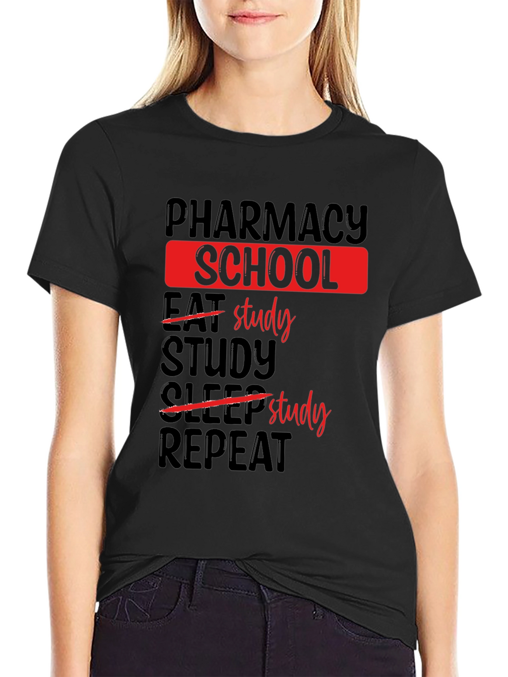 Pharmacy School Study T-Shirt - Black