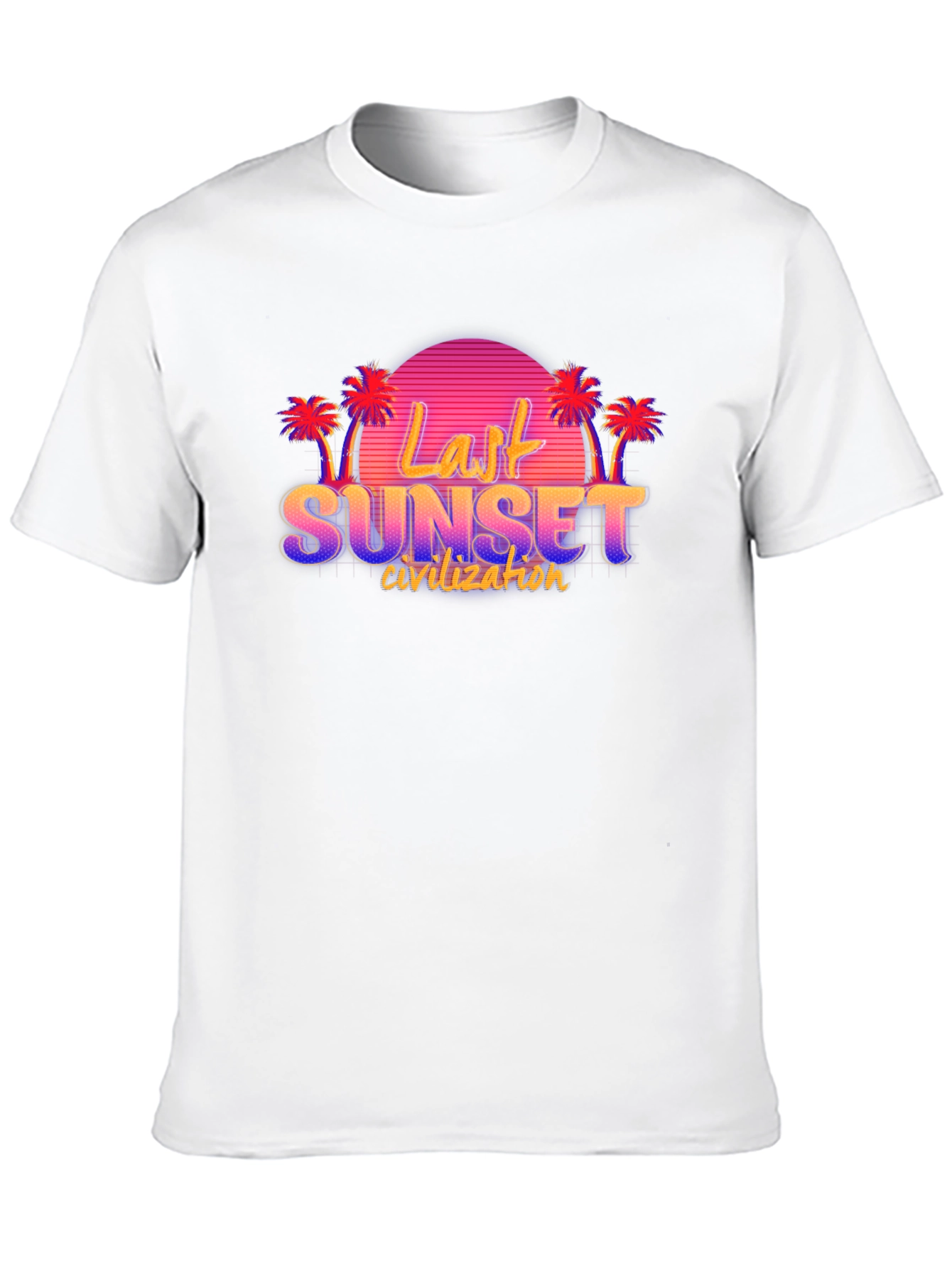 Last Sunset Civilization Retro Style Black T-Shirt