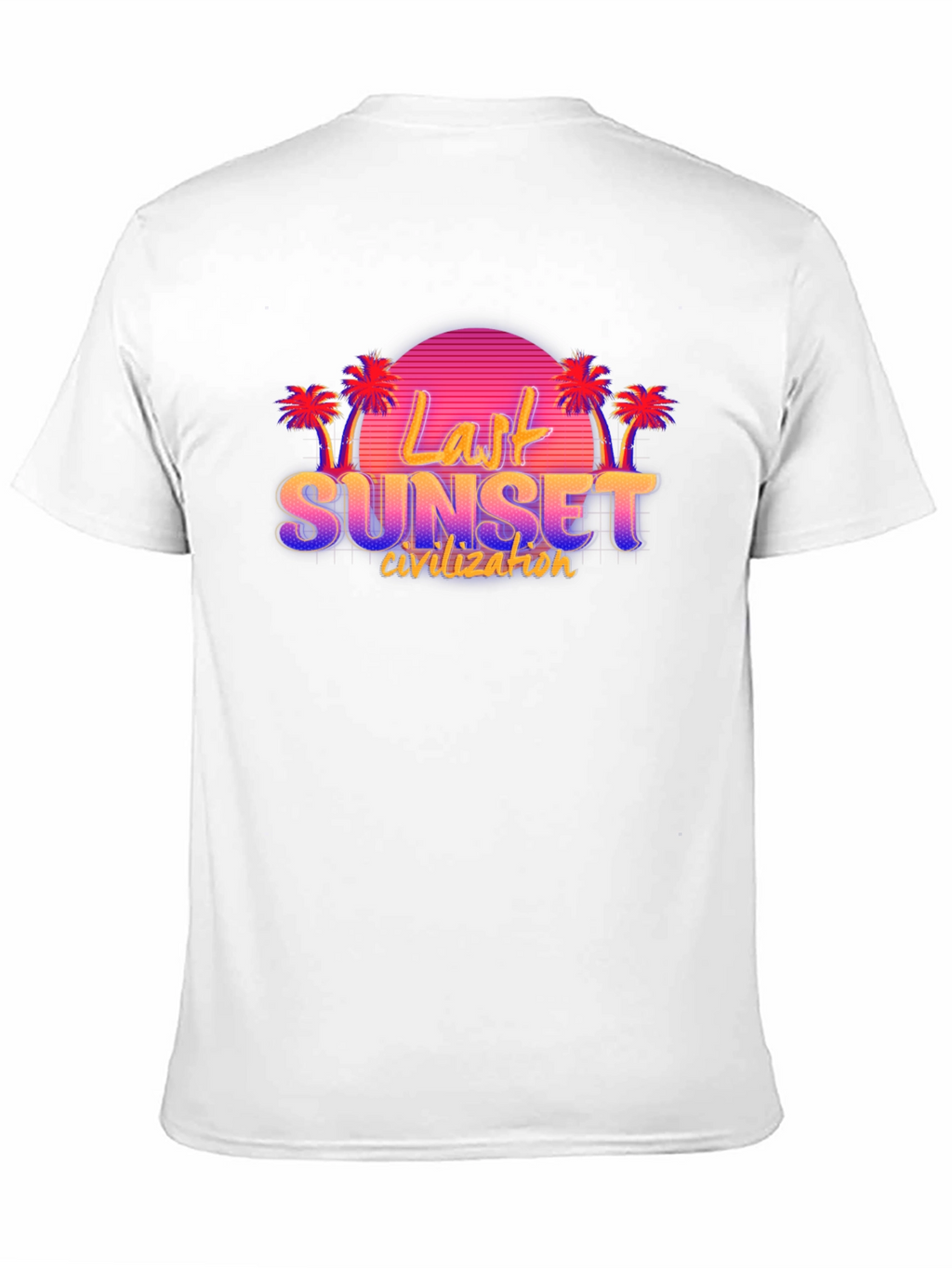 Last Sunset Civilization Retro Style Black T-Shirt