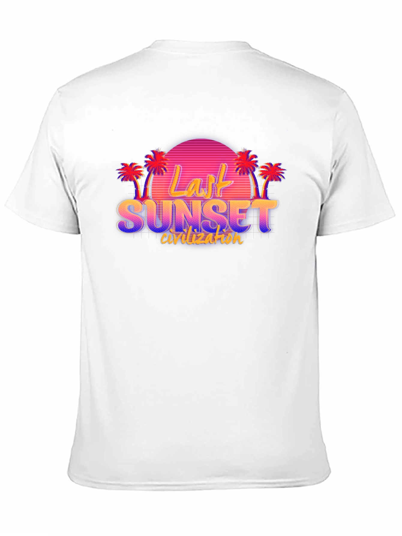 Last Sunset Civilization Retro Style Black T-Shirt