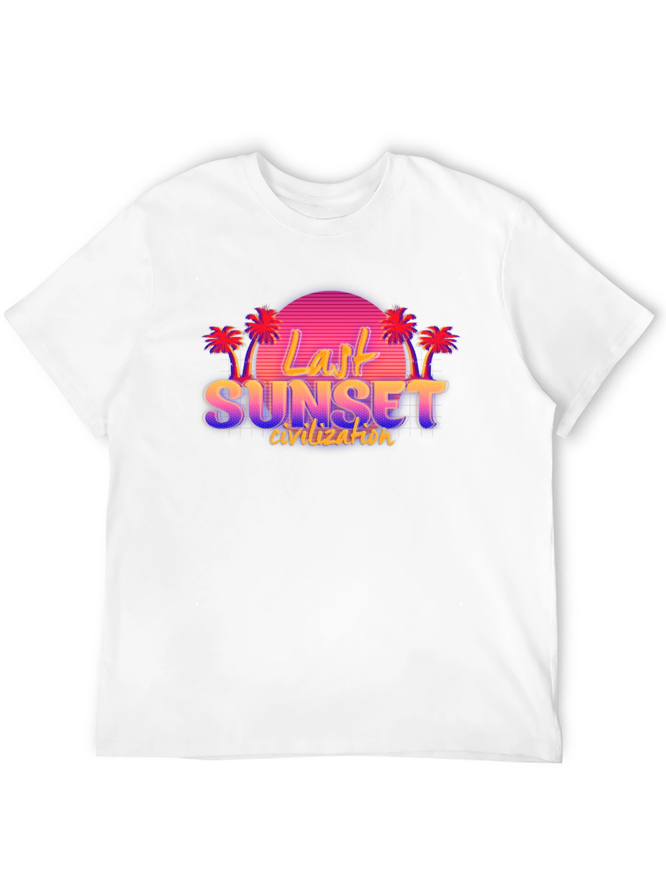 Last Sunset Civilization Retro Style Black T-Shirt