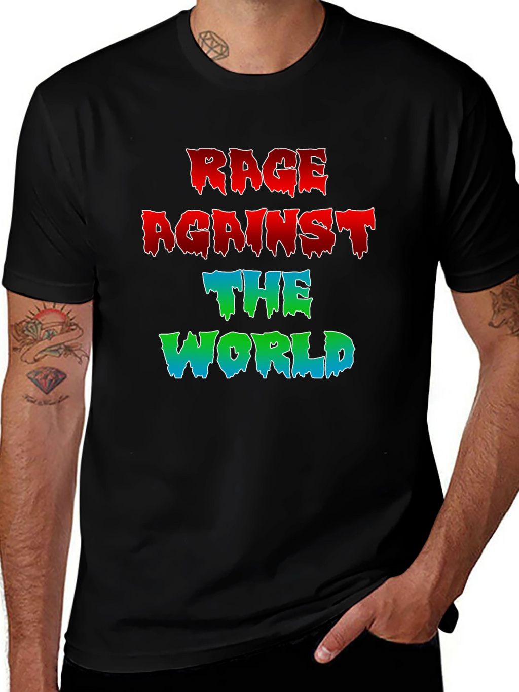 Rage Against The World Graphic Tee - Black