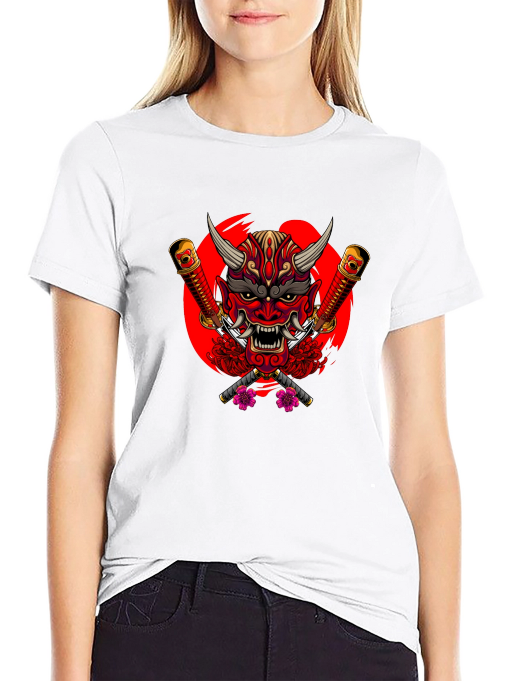 Japanese Oni Mask Graphic Tee
