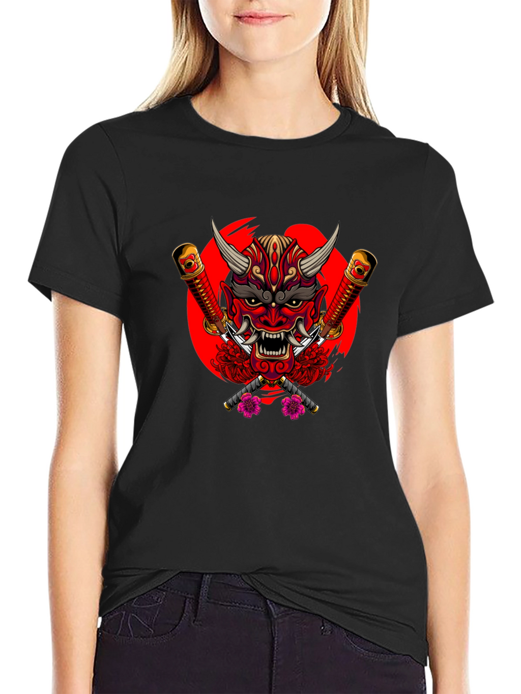 Japanese Oni Mask Graphic Tee