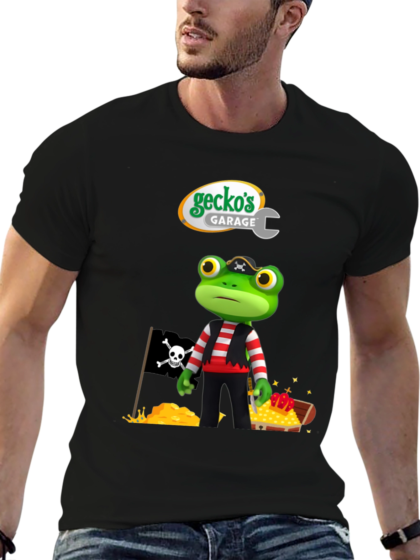 Geckos Garage Pirate Frog T-Shirt - Fun Cartoon Tee