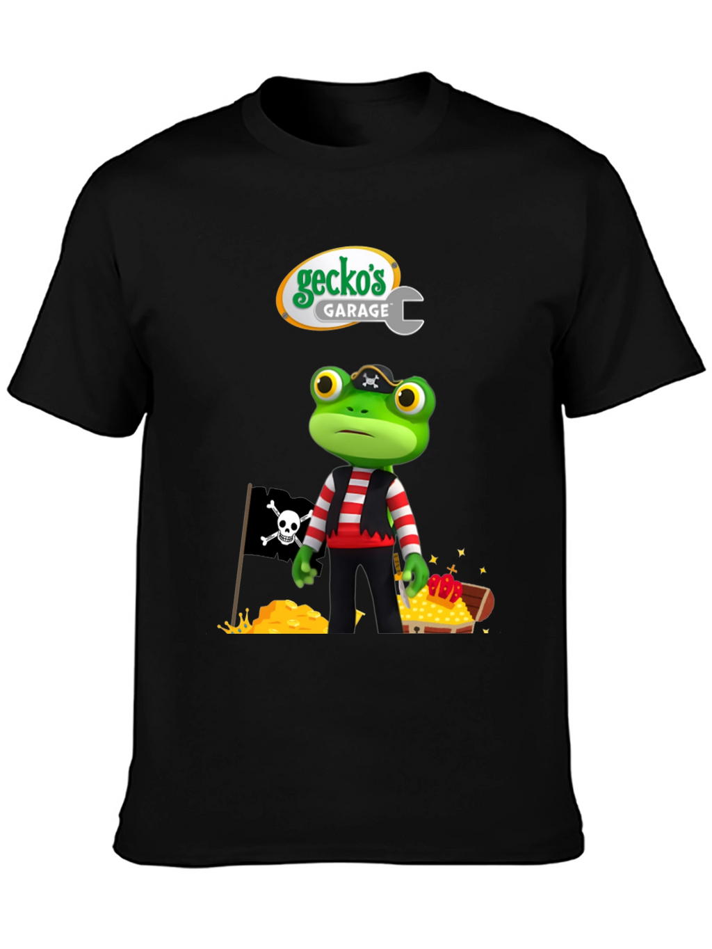 Geckos Garage Pirate Frog T-Shirt - Fun Cartoon Tee