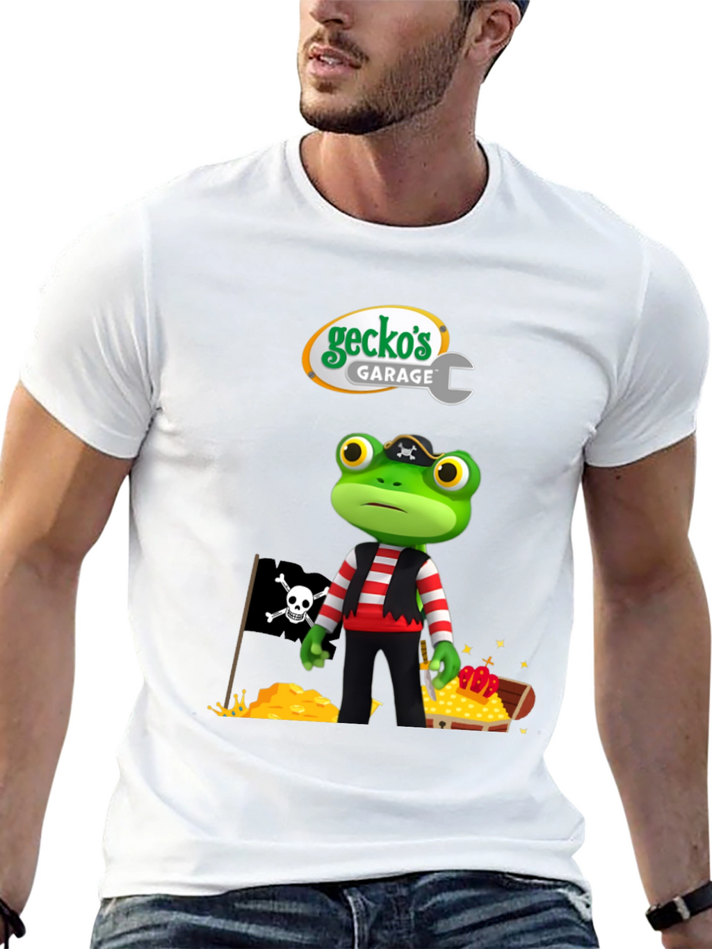 Geckos Garage Pirate Frog T-Shirt - Fun Cartoon Tee