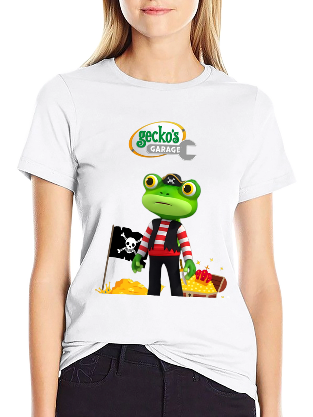 Geckos Garage Pirate Frog T-Shirt - Fun Cartoon Tee