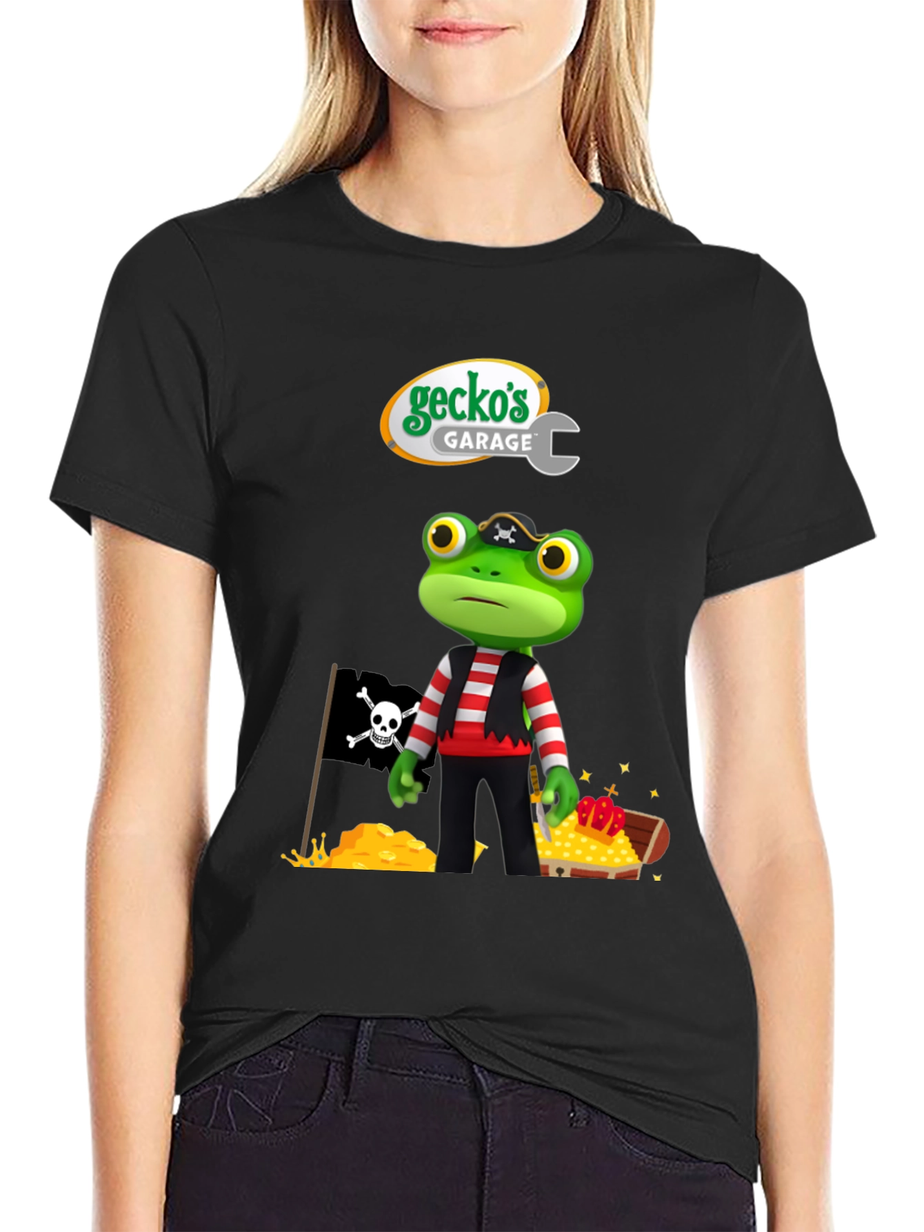 Geckos Garage Pirate Frog T-Shirt - Fun Cartoon Tee