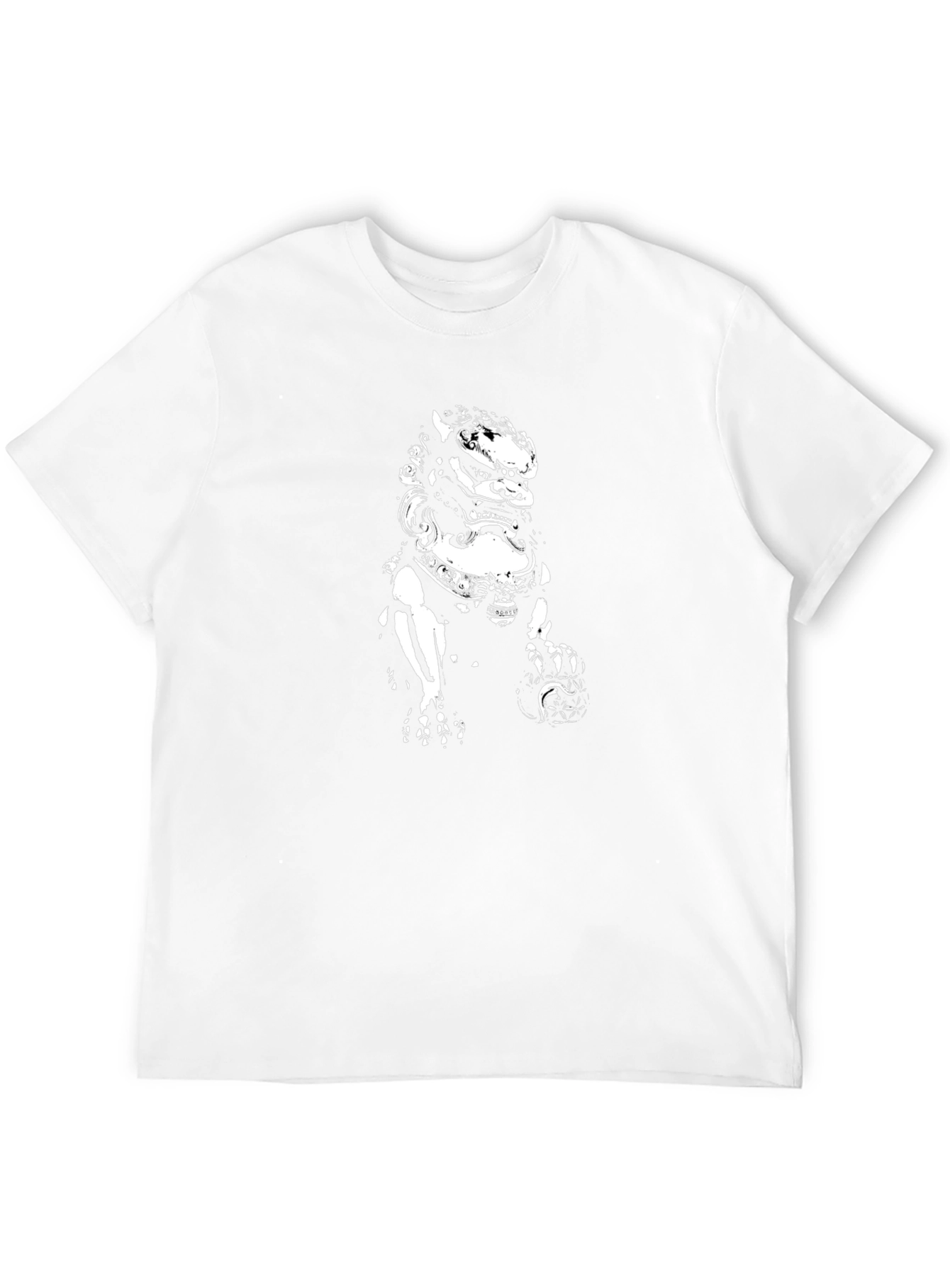 Black Graphic Tee - Chinese Lion Design