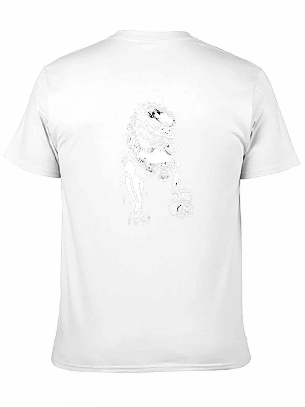 Black Graphic Tee - Chinese Lion Design
