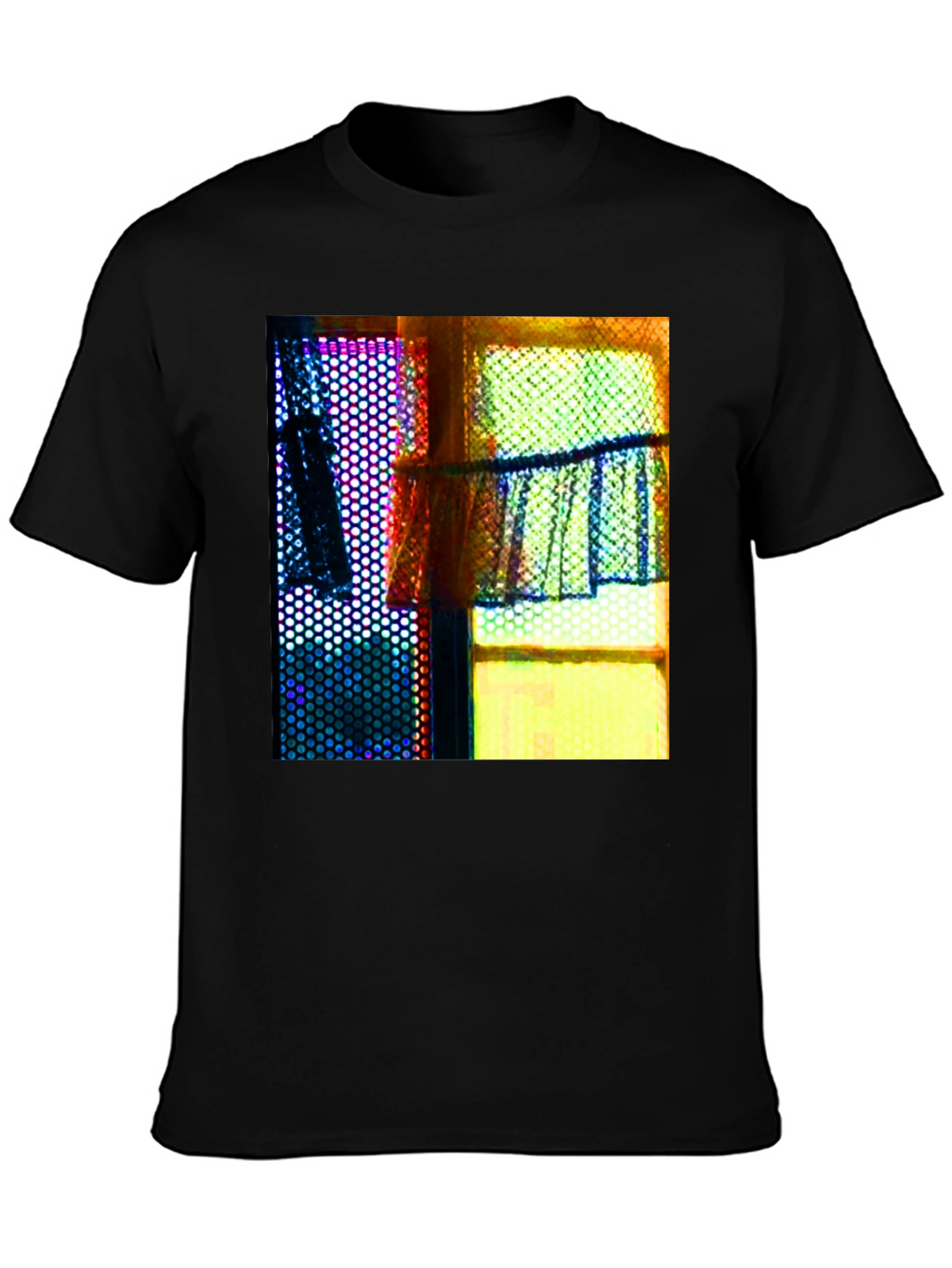 Abstract Window Graphic Tee - Artistic Print Shirt