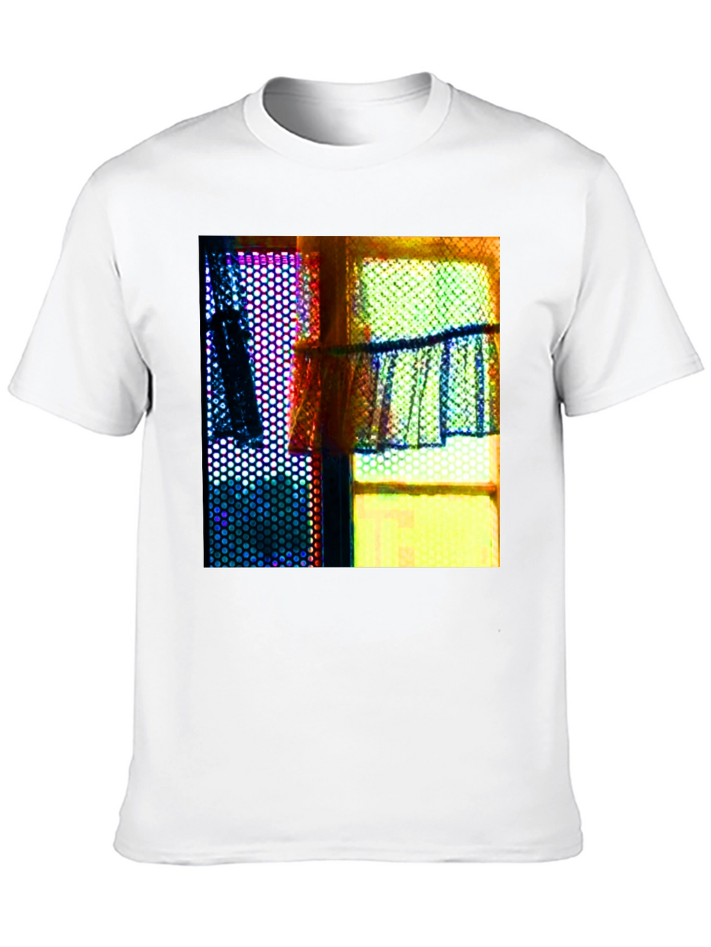 Abstract Window Graphic Tee - Artistic Print Shirt