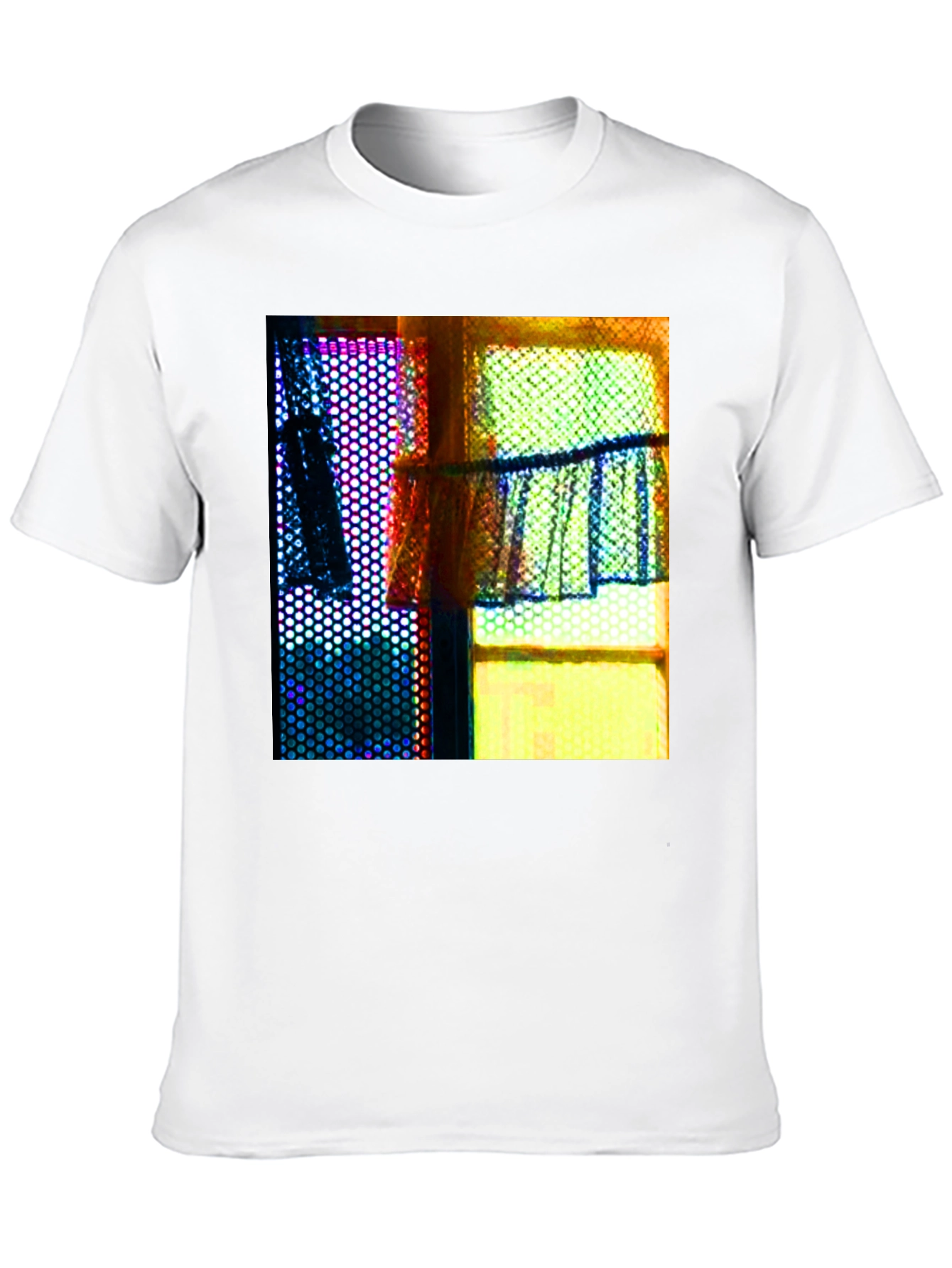 Abstract Window Graphic Tee - Artistic Print Shirt