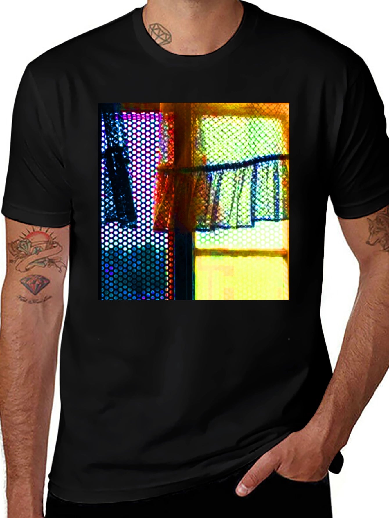 Abstract Window Graphic Tee - Artistic Print Shirt