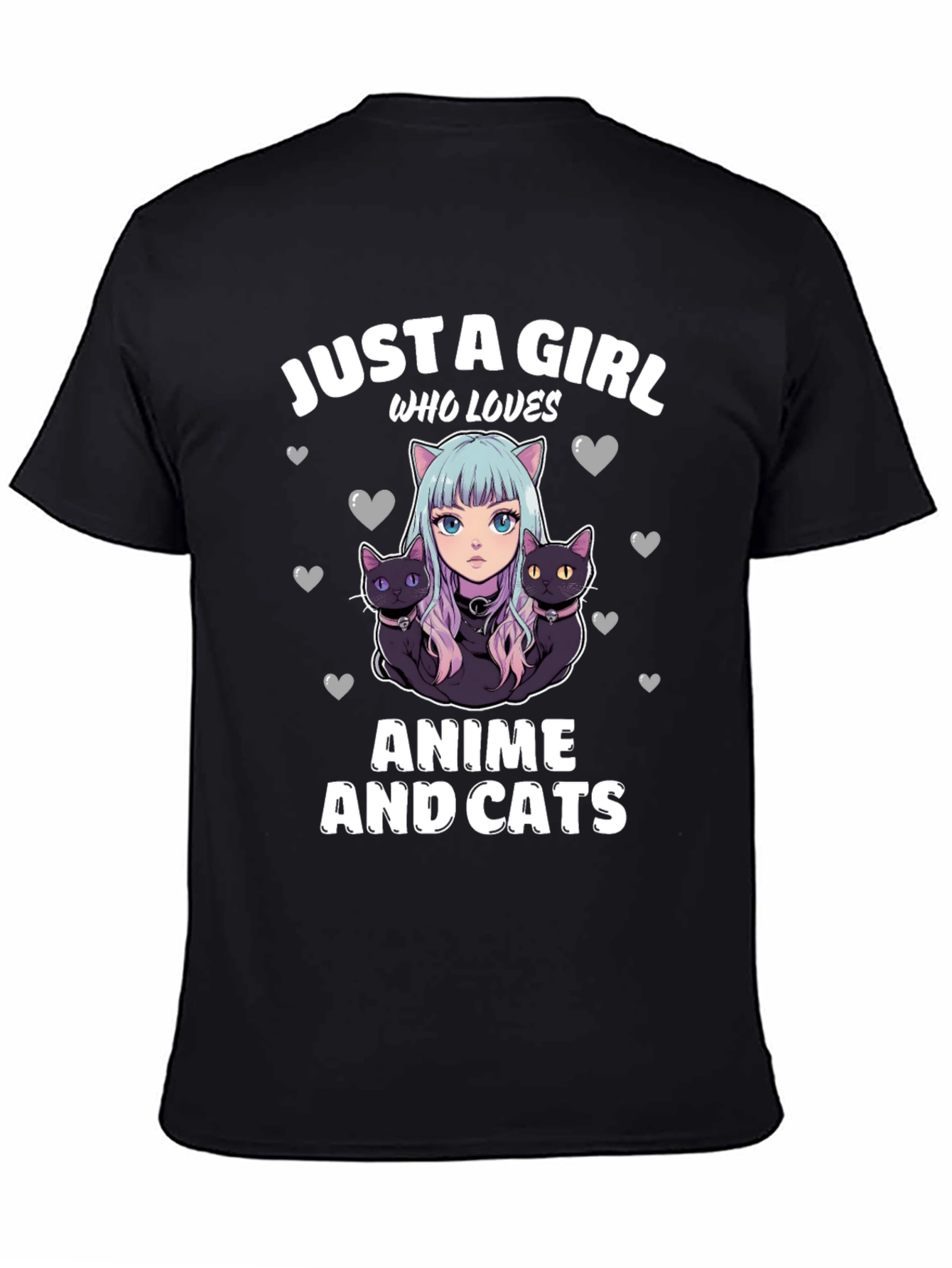 Anime and Cats T-Shirt: Just a Girl Who Loves