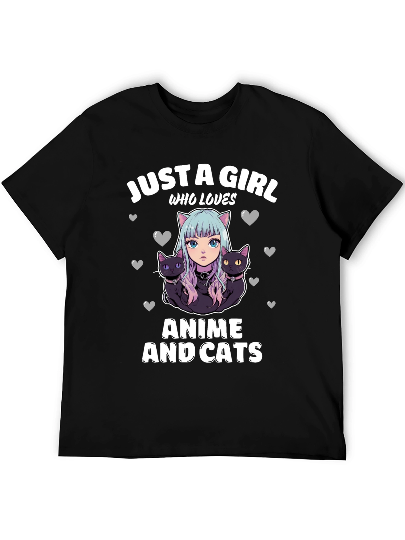 Anime and Cats T-Shirt: Just a Girl Who Loves
