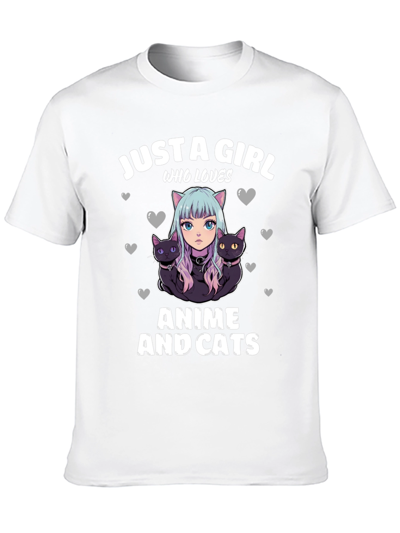 Anime and Cats T-Shirt: Just a Girl Who Loves