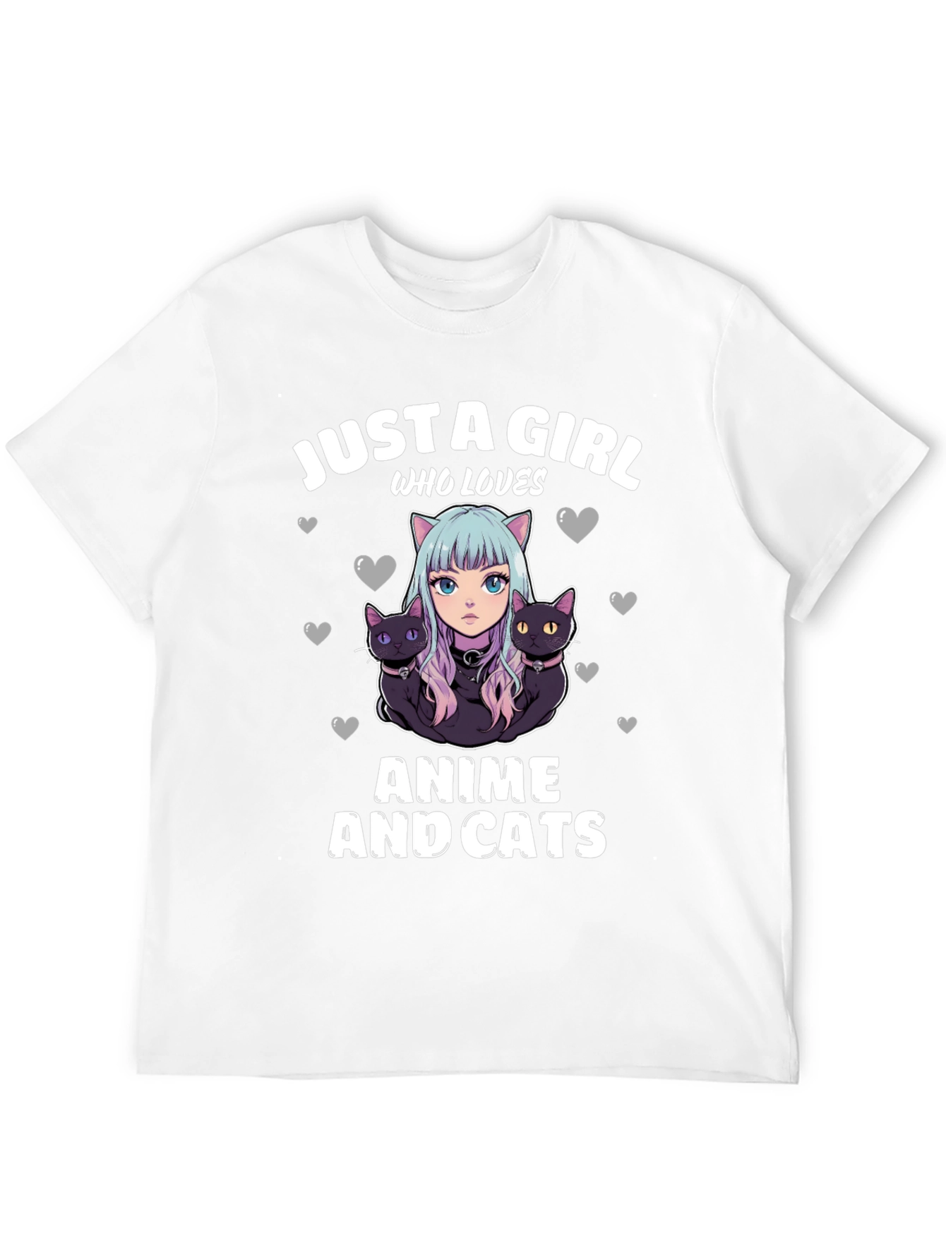 Anime and Cats T-Shirt: Just a Girl Who Loves