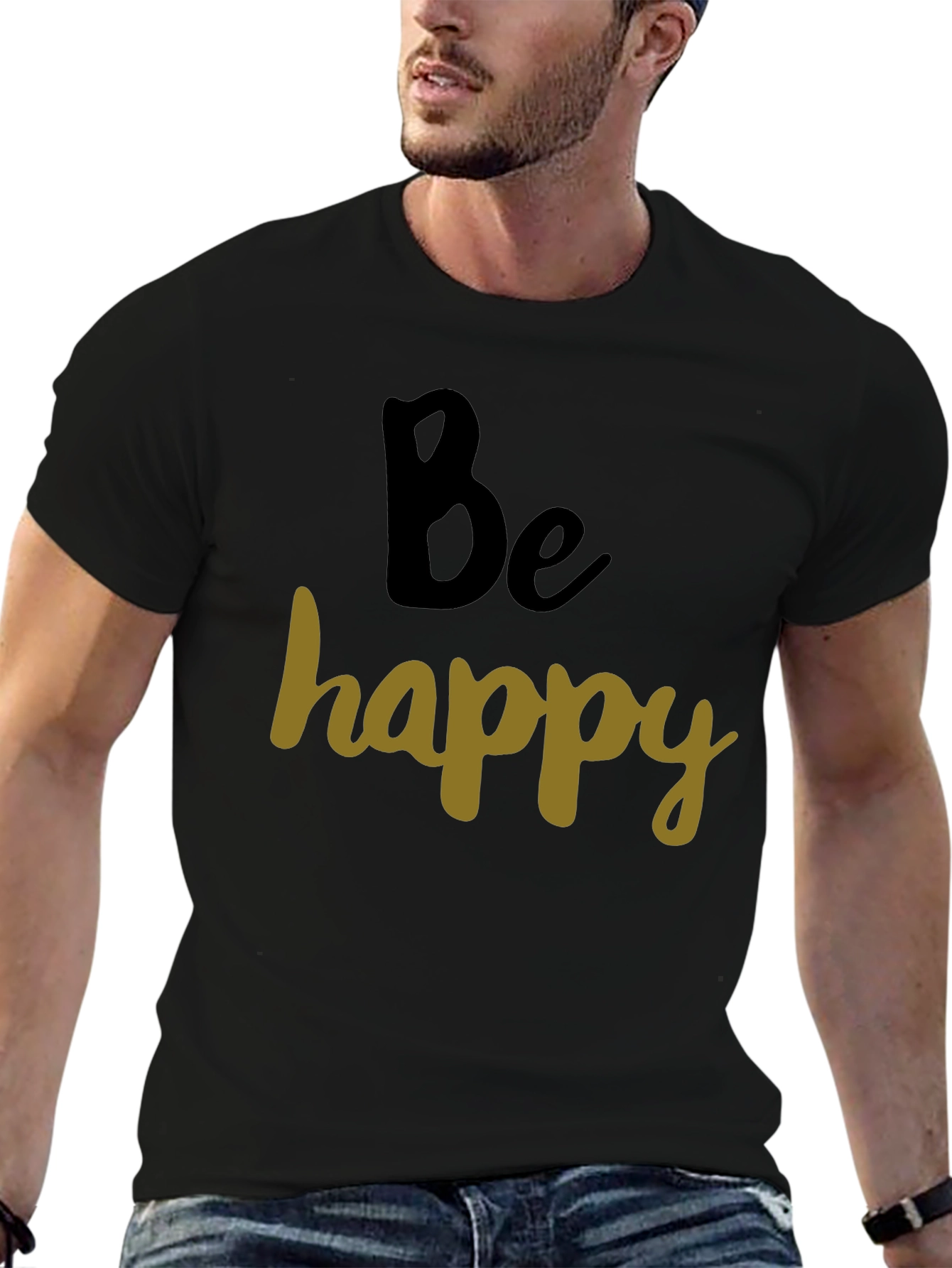Be Happy Graphic Tee - Casual Comfort