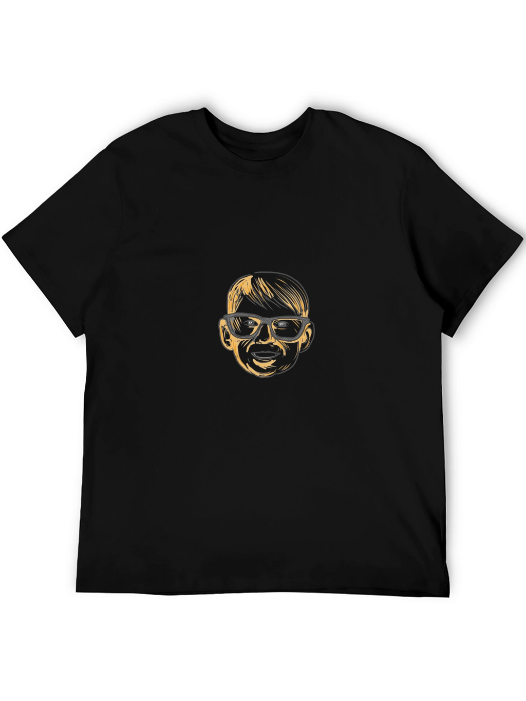 Funny Kid Face Graphic Black T-Shirt