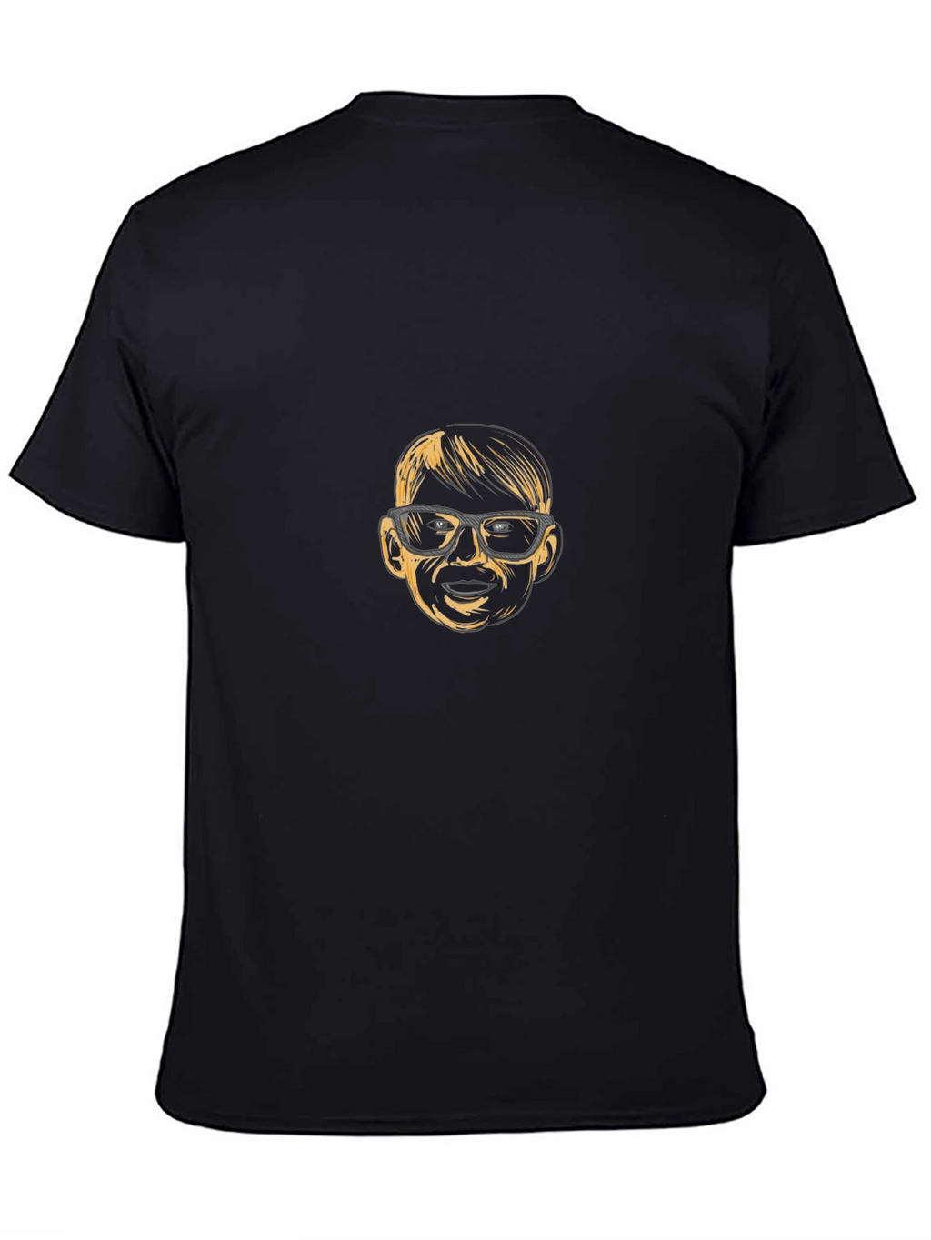 Funny Kid Face Graphic Black T-Shirt