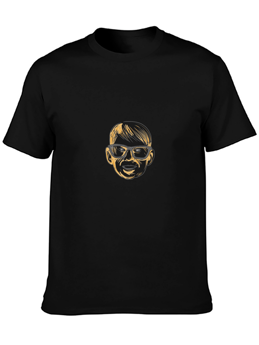 Funny Kid Face Graphic Black T-Shirt