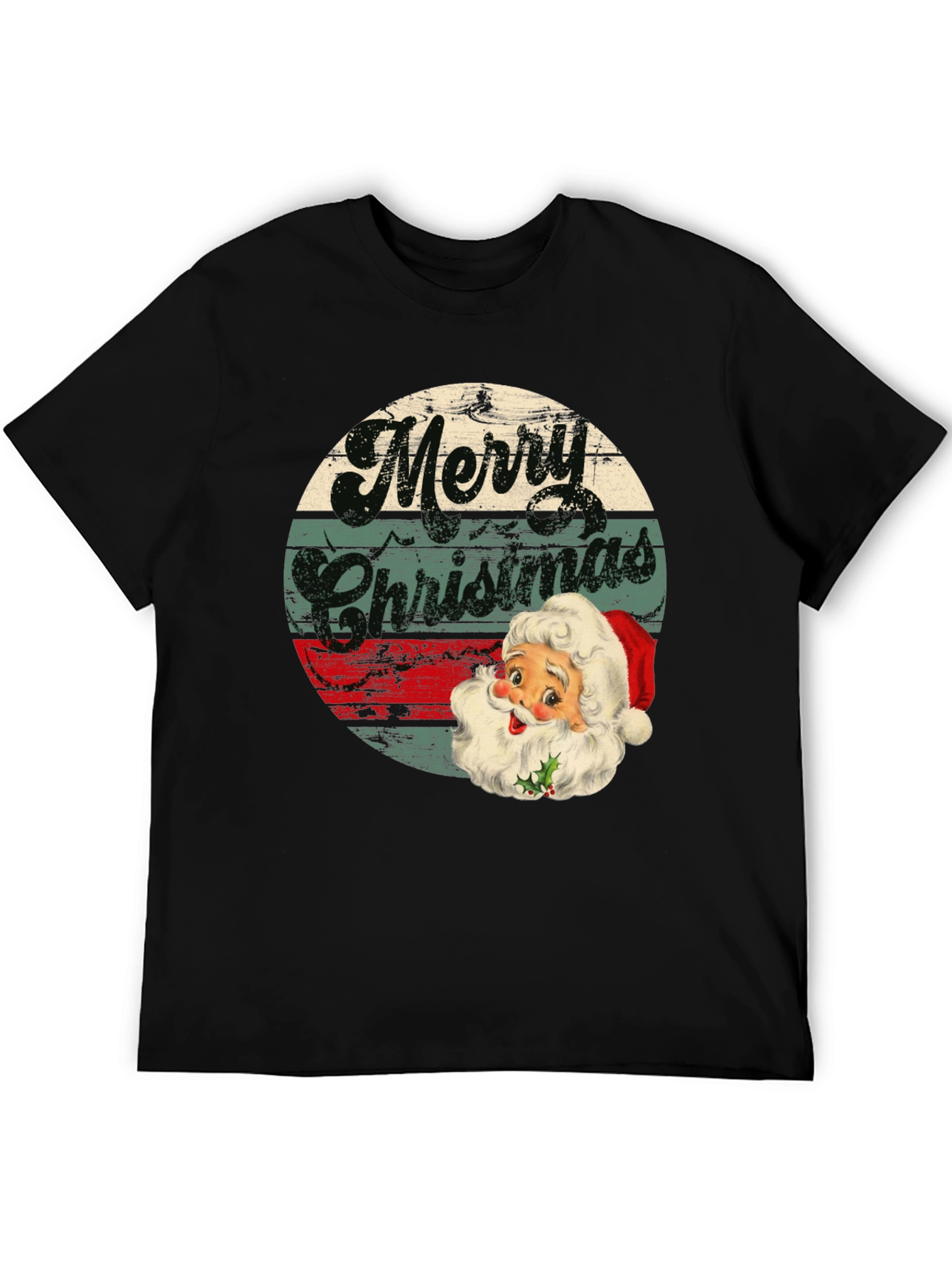 Vintage Merry Christmas Santa Graphic Tee