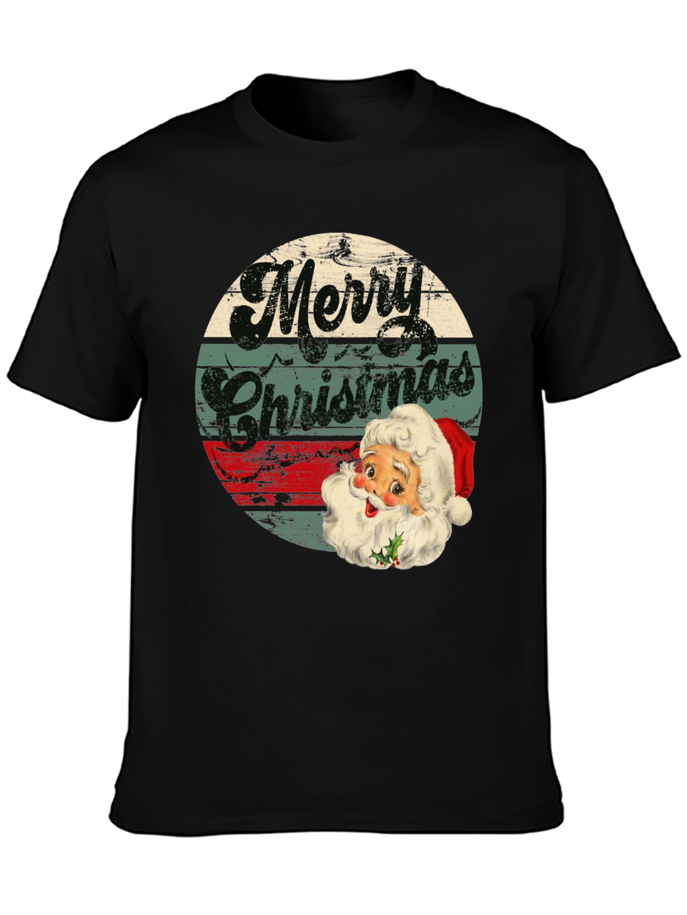Vintage Merry Christmas Santa Graphic Tee