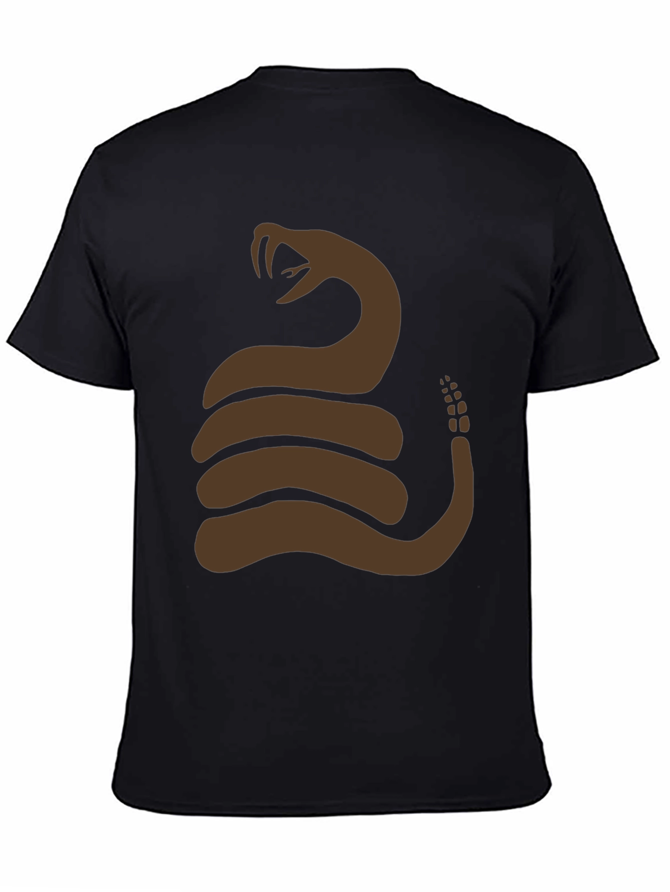 Brown Snake Graphic Black T-Shirt
