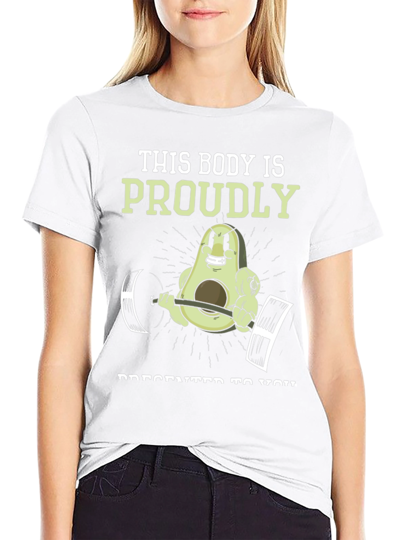 Funny Avocado Gym T-Shirt: This Body is Proudly