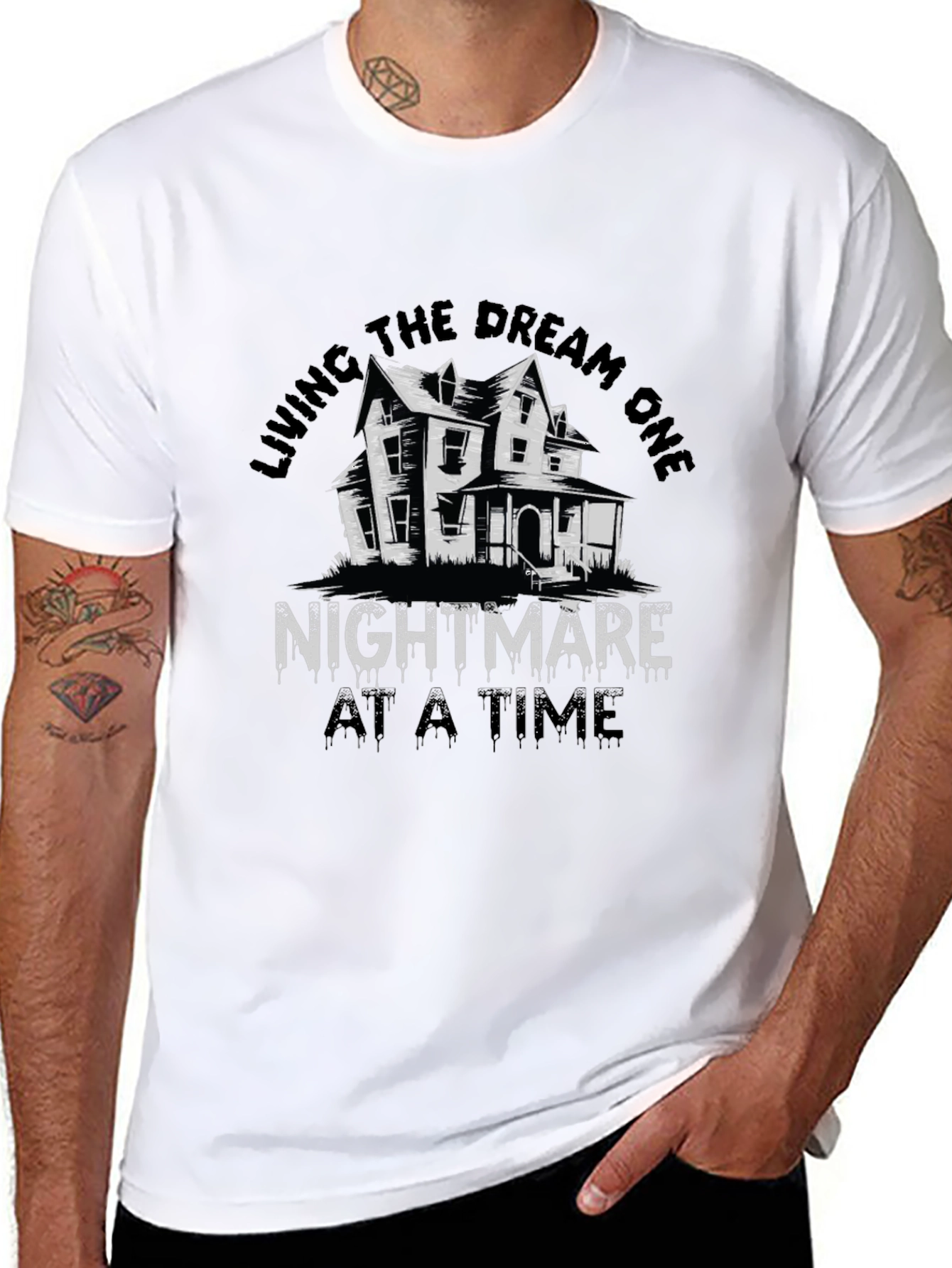 Nightmare Dream Tee - Spooky House Graphic T-Shirt