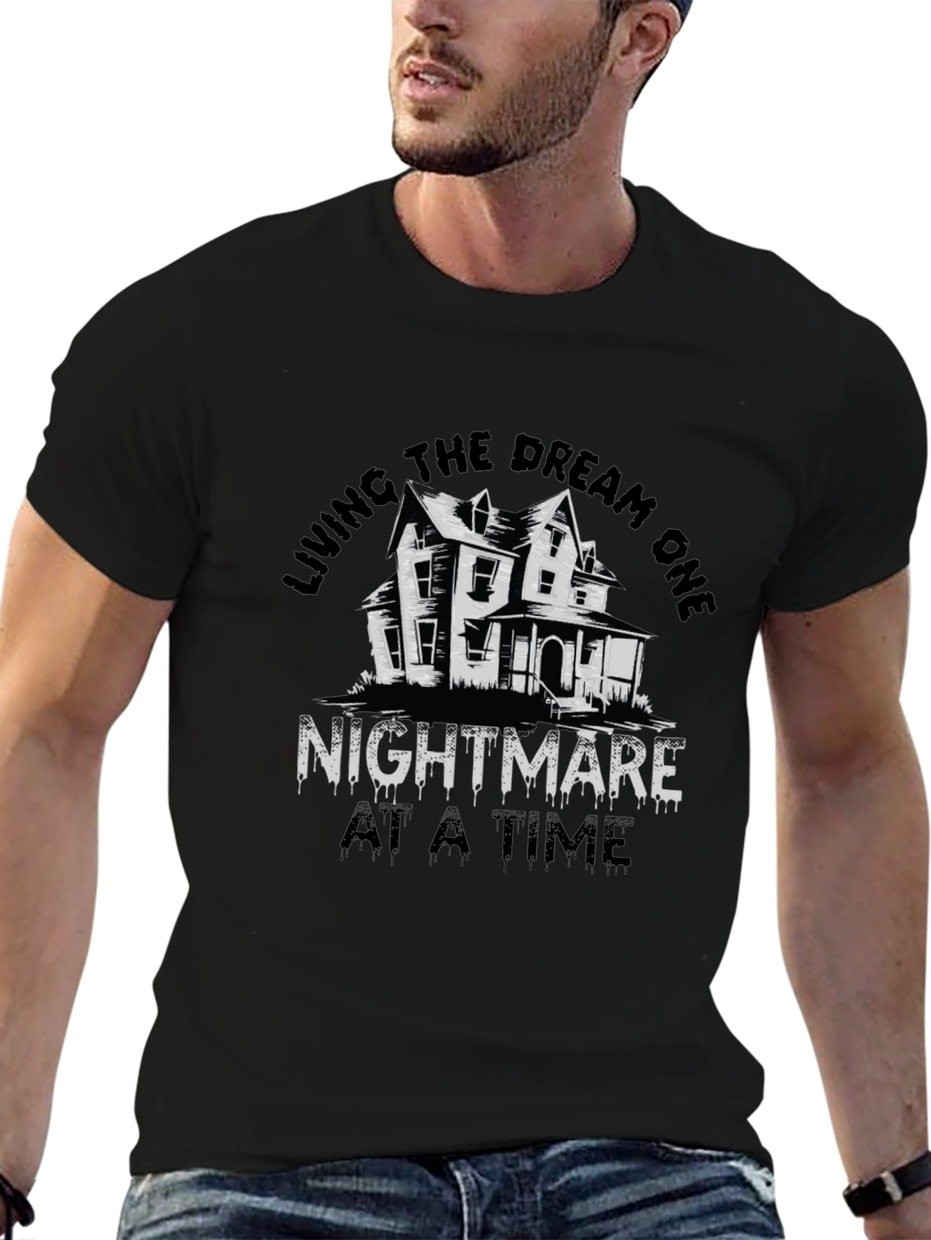 Nightmare Dream Tee - Spooky House Graphic T-Shirt