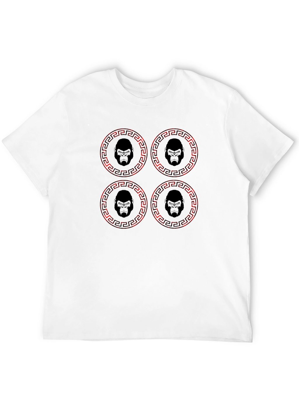 Gorilla Emblem T-Shirt - Red Pattern Black Tee