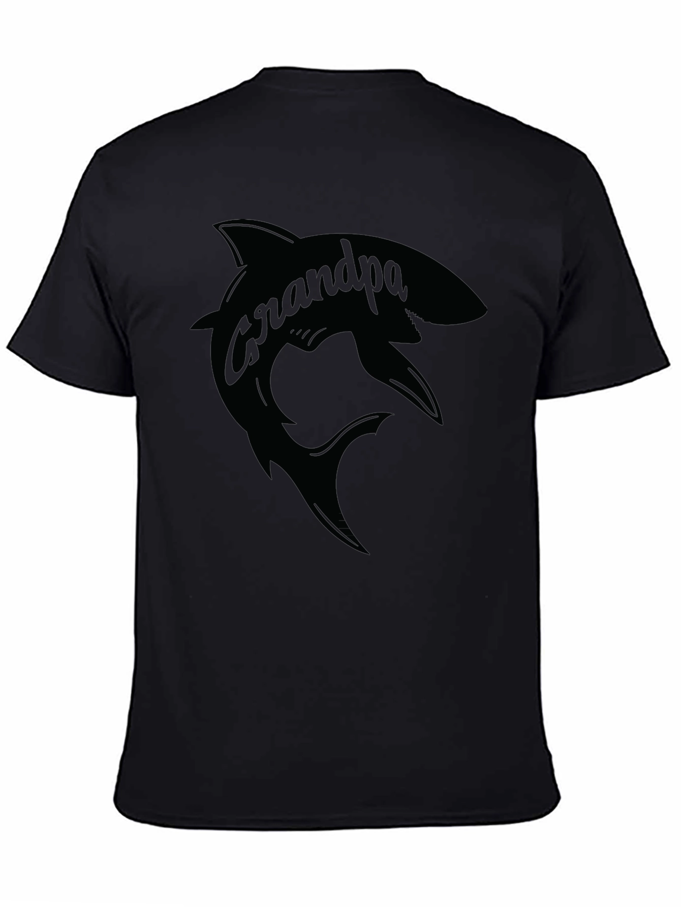 Grandpa Shark Graphic T-Shirt - Mens Black Tee