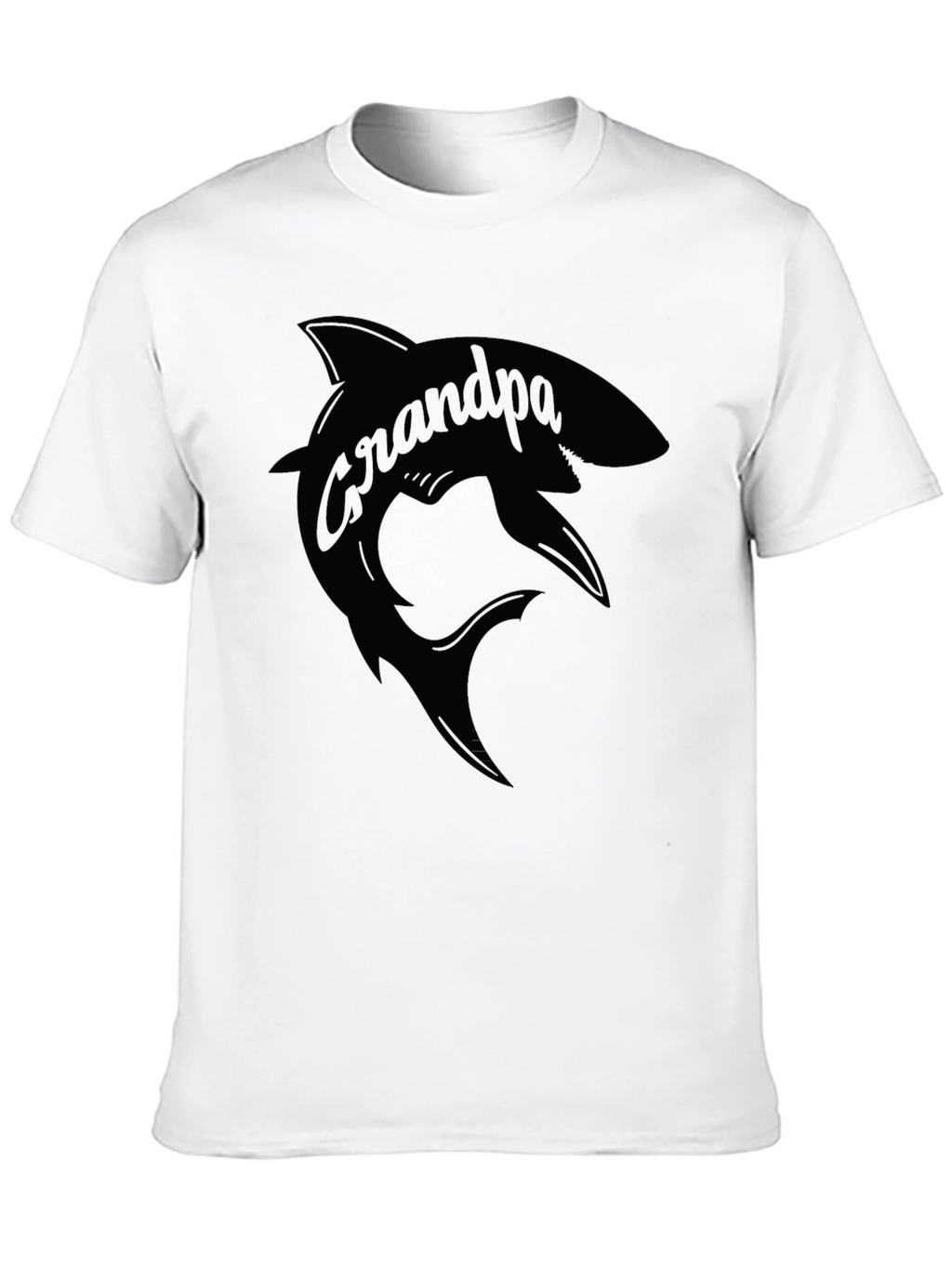 Grandpa Shark Graphic T-Shirt - Mens Black Tee