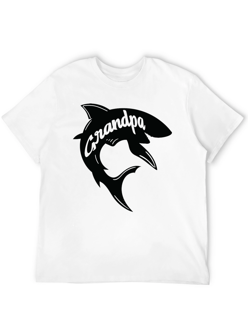 Grandpa Shark Graphic T-Shirt - Mens Black Tee