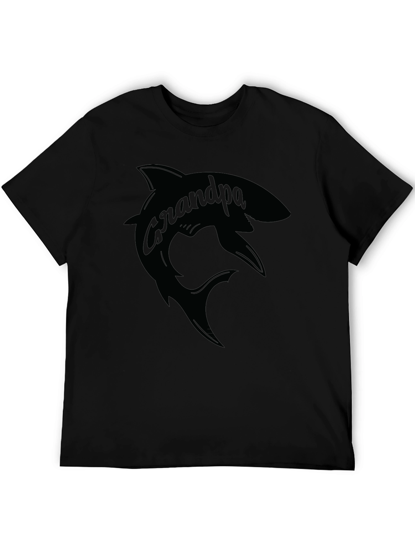 Grandpa Shark Graphic T-Shirt - Mens Black Tee