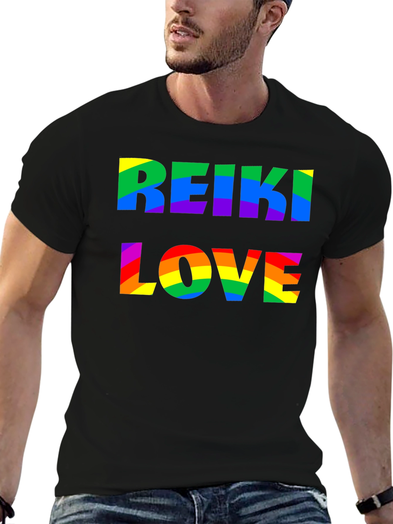 Reiki Love Rainbow Graphic T-Shirt