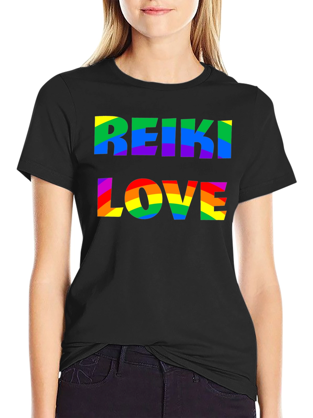 Reiki Love Rainbow Graphic T-Shirt