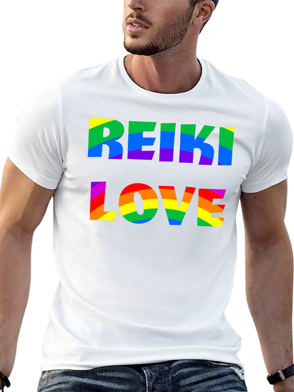 Reiki Love Rainbow Graphic T-Shirt