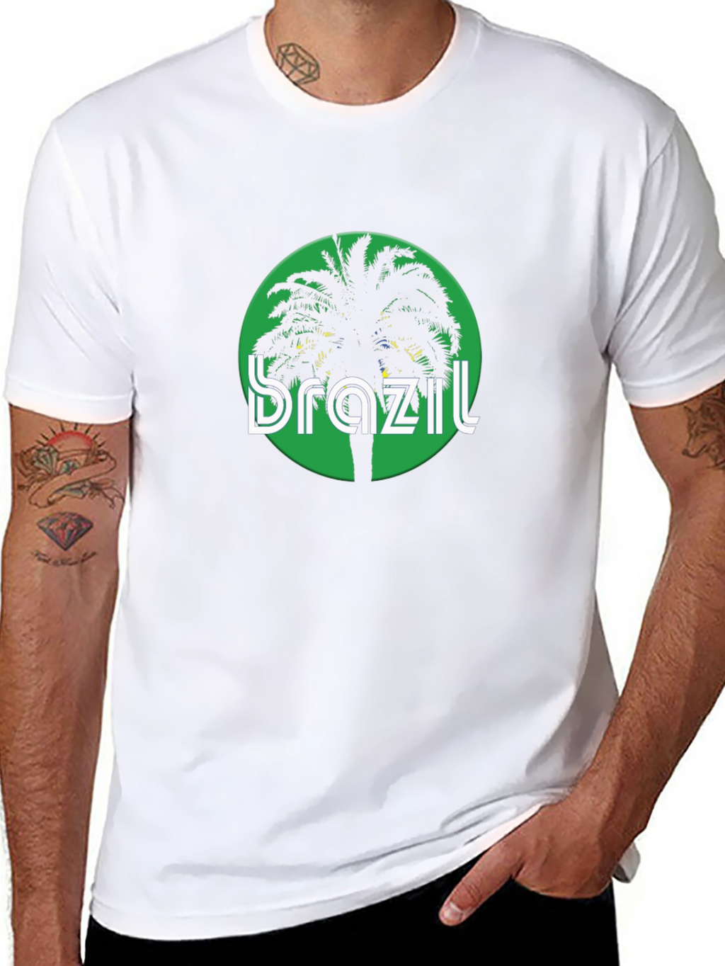 Brazil Palm Tree Graphic Tee - Black