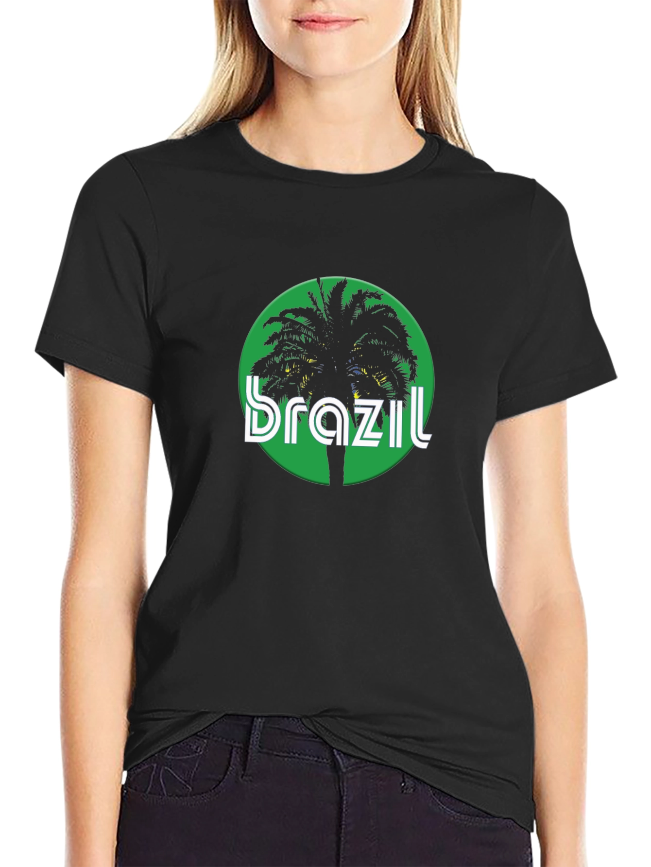 Brazil Palm Tree Graphic Tee - Black