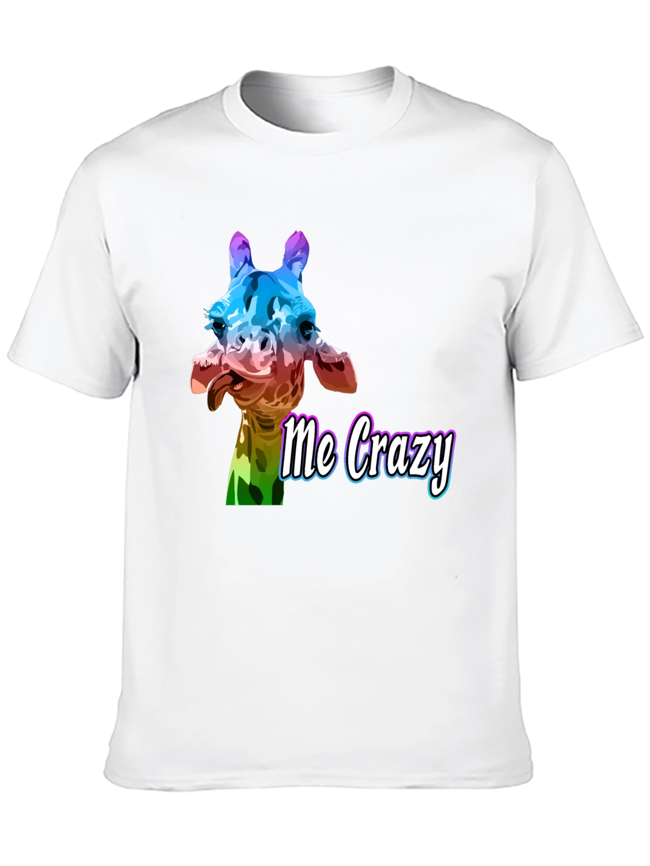 Crazy Giraffe Graphic Tee - Unisex Black T-Shirt