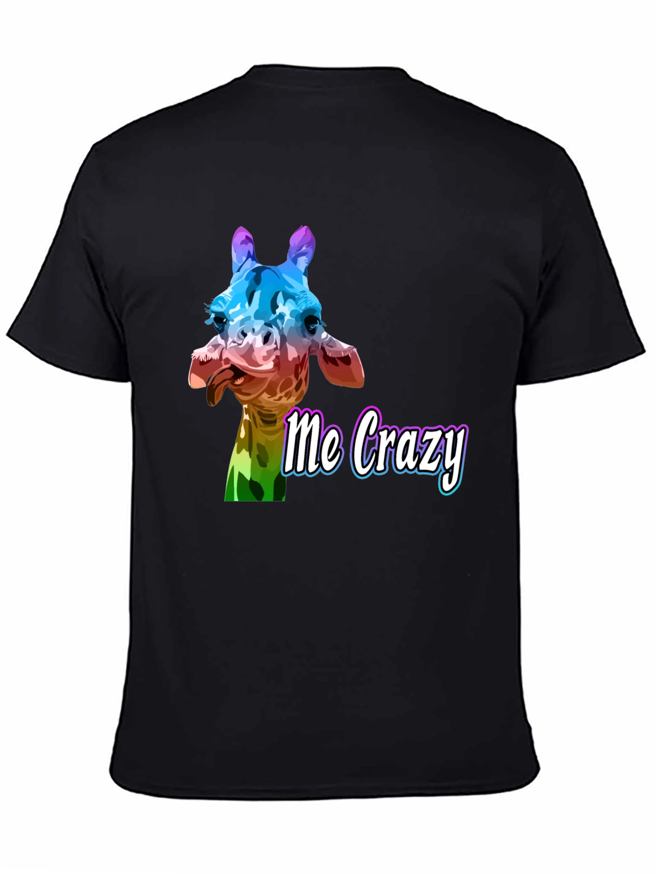 Crazy Giraffe Graphic Tee - Unisex Black T-Shirt