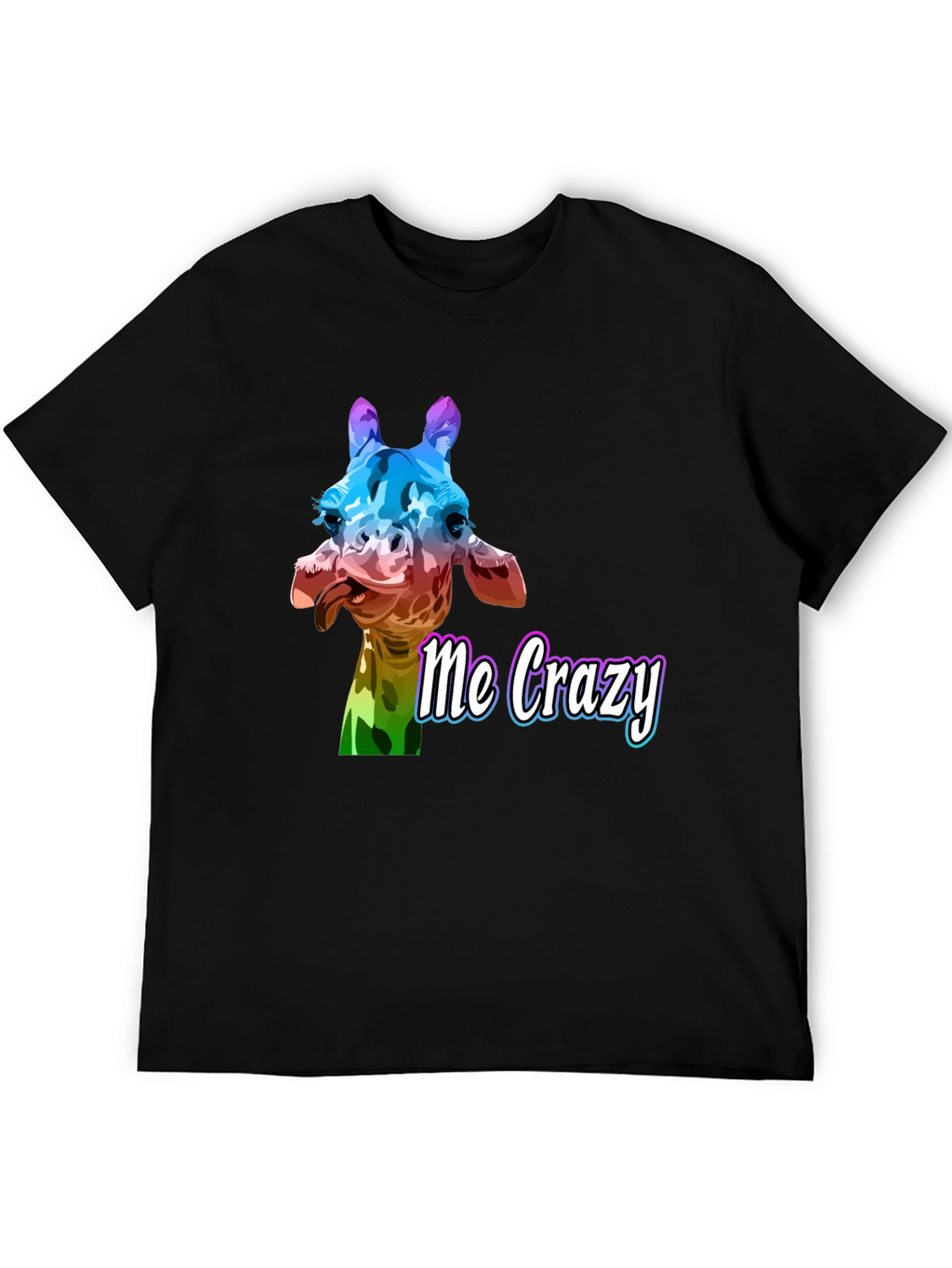Crazy Giraffe Graphic Tee - Unisex Black T-Shirt